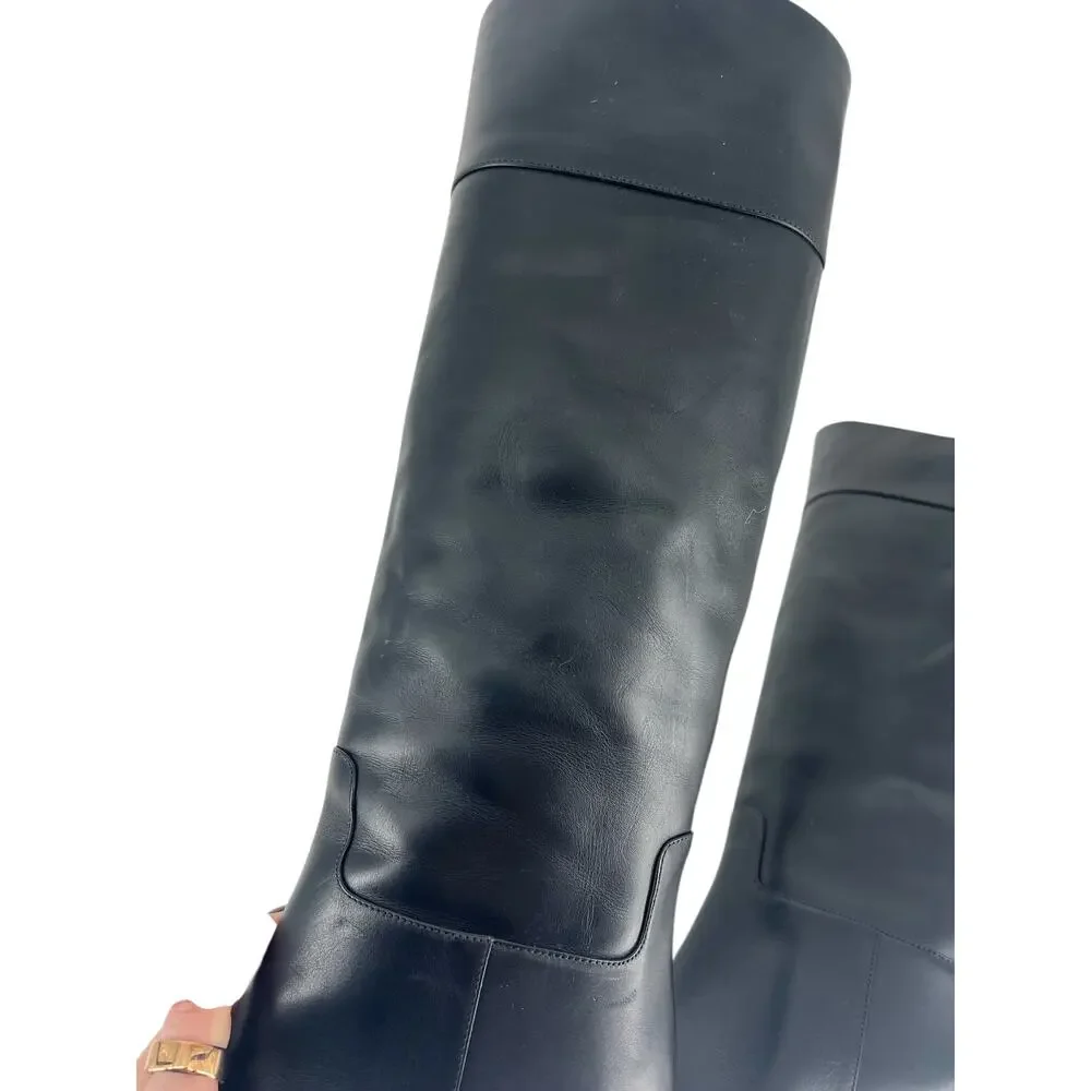 Christian Louboutin Loo Botta 85mm Knee High Boot in Black Calf Leather - Picture 12 of 16